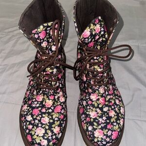 Dr. Martens Floral Print Combat Boots